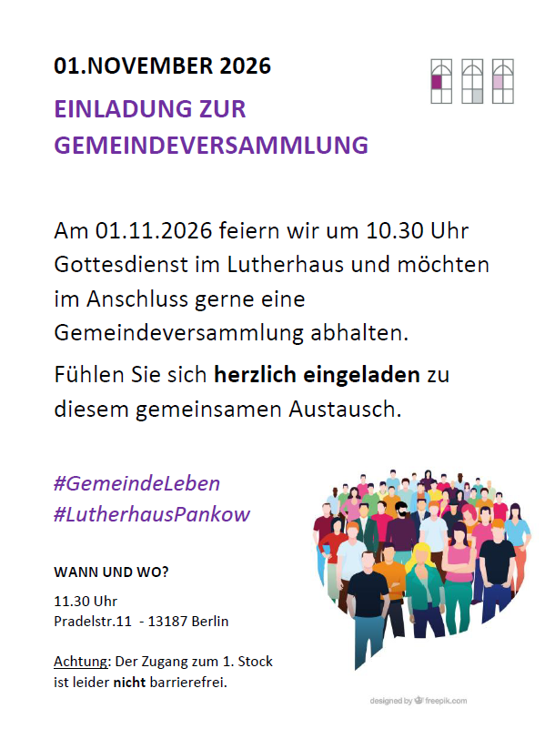 Einladung zur Gemeindeversammlung